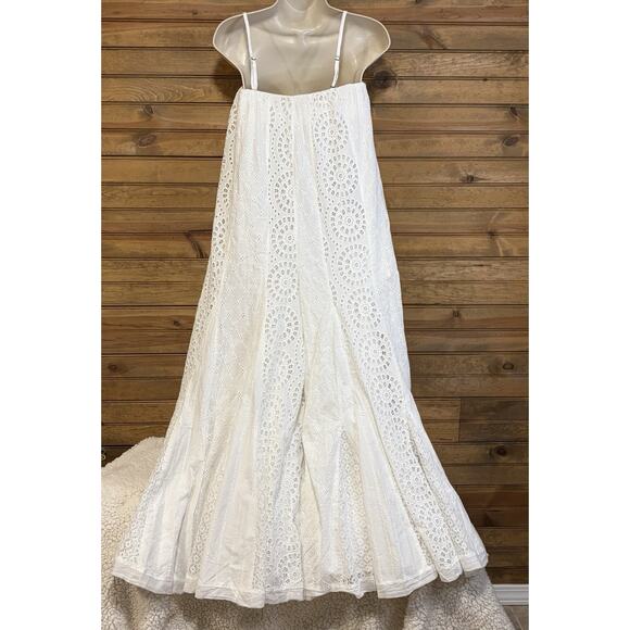 Free People Midnight Cruiser One-Piece Jumpsuit White Eyelets Lined Size XS - Picture 9 of 16